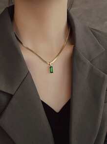 1 Quyến Rũ Thép Không Gỉ Đính Đá Cubic Zirconia Vòng Cổ Cho Nữ Trang Trí Hàng Ngày - Vàng - Xem 2