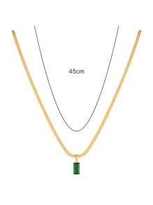 1 Quyến Rũ Thép Không Gỉ Đính Đá Cubic Zirconia Vòng Cổ Cho Nữ Trang Trí Hàng Ngày - Vàng - Xem 3