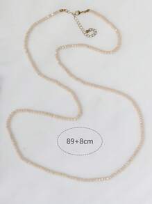 1 vòng cổ đính cườm thời trang cho phụ nữ để trang trí hàng ngày - Màu be - Xem 4