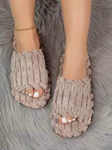 女性極簡風格毛茸茸時尚室內家居拖鞋