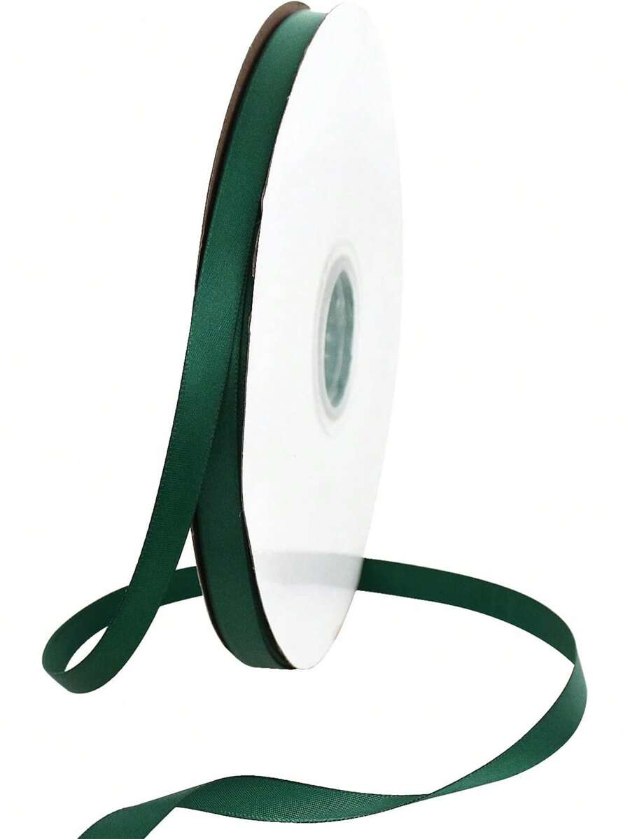 1roll Plain Gift Wrap Ribbon, Modern PVC Green Filament Ribbon For Party - Dark Green - View 1
