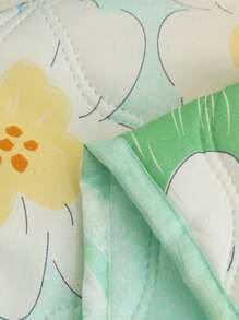 1pc Floral Embossed Bedspread, Modern Fabric Quilt For Home - White - View 3