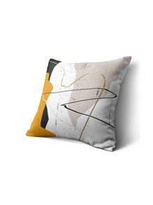 1pc Abstract Geometric Print Cushion Cover, Modern Fabric Decorative Throw Pillow Case For Home
