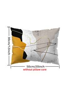 1pc Abstract Geometric Print Cushion Cover, Modern Fabric Decorative Throw Pillow Case For Home