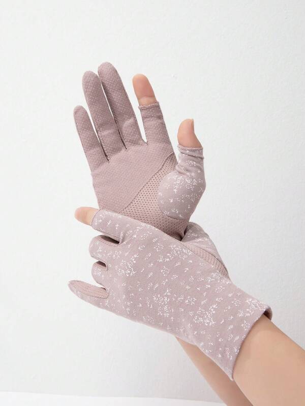 1pair Women Graphic Casual Gloves For Daily Life