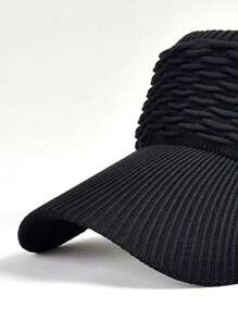 1pc Women Solid Casual Visor Hat For Outdoor - Black - View 3