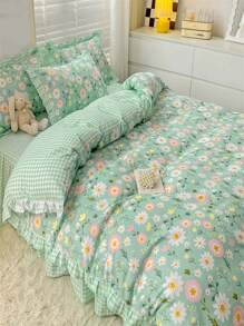 1入組無填充物花卉圖案被套四季現代滌綸被套 - 彩色 - 查看 1