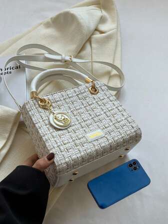 Women Handbag, Luxury Shoulder Bag, White Crossbody Bag, Large Capacity