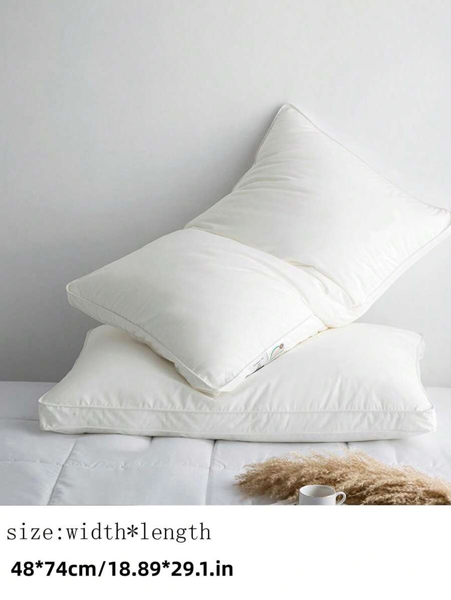1pc Pure White Double Sided Pillow Core, Comfortable Bed Pillow Insert