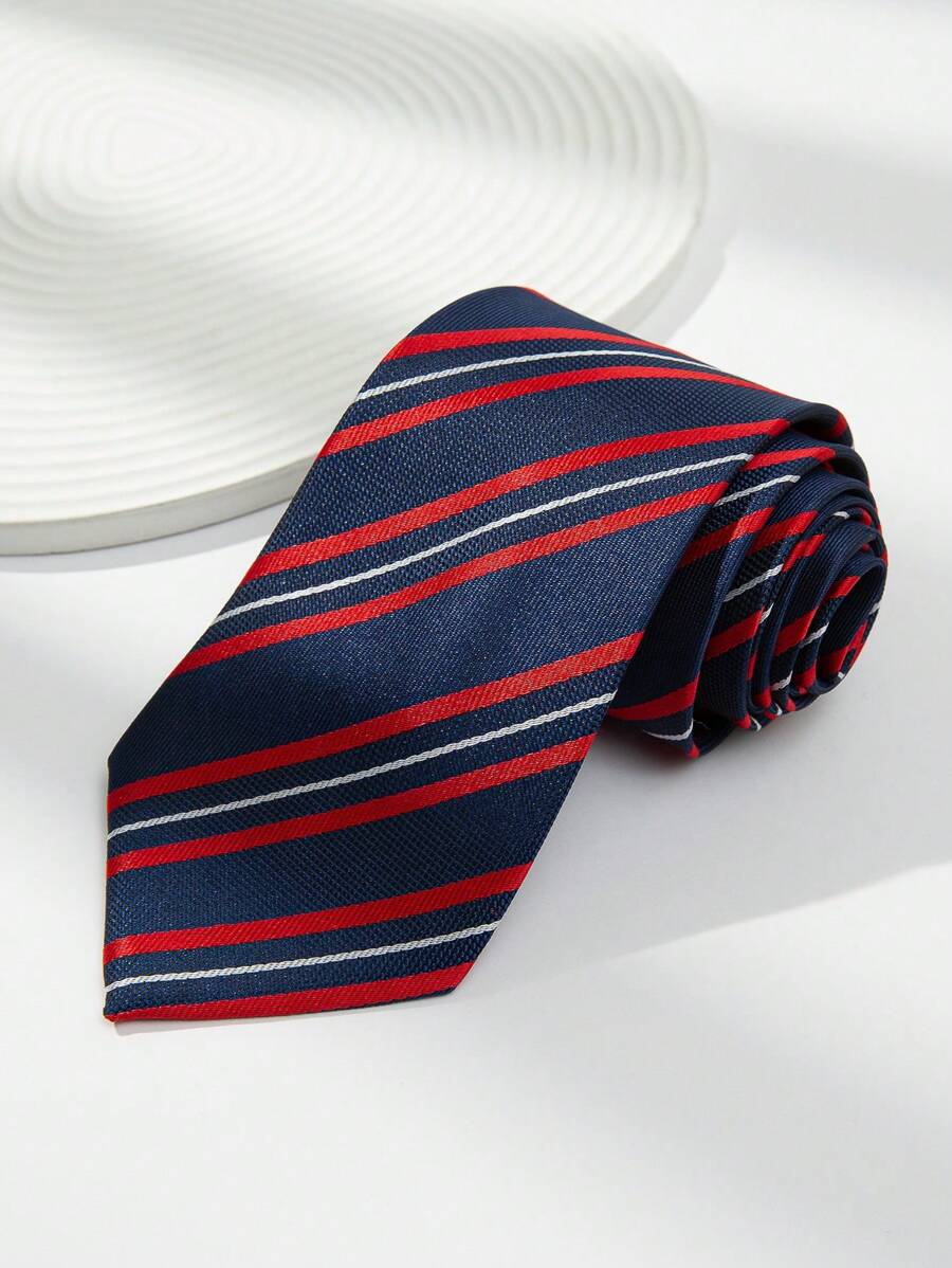 1 Cà Vạt Nam Họa Tiết Sọc Chéo Thời Trang Đa Năng Cho Dự Tiệc - Nhiều màu - Xem 1