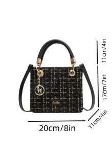 女士手提包，时尚黑色斜挎包，容量大，时尚女士包包优雅