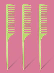 1 lược chải tóc đuôi chuột - màu xanh lá - Xem 2