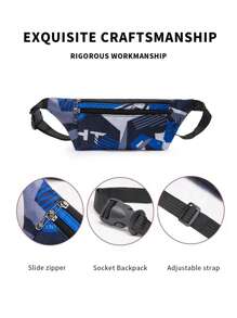 1 Miếng Thời gian rảnh rỗi Thể thao In Túi đeo lưng Với Dây đeo vai - Màu xanh lam - Xem 4