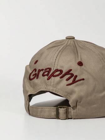 1pc Unisex Letter Embroidered Ripped Frayed Fashionable Baseball Cap For Outdoor Travel Street