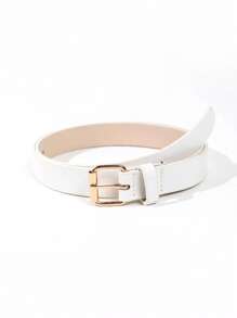 1入組女士方形扣休閒皮帶適用於日常