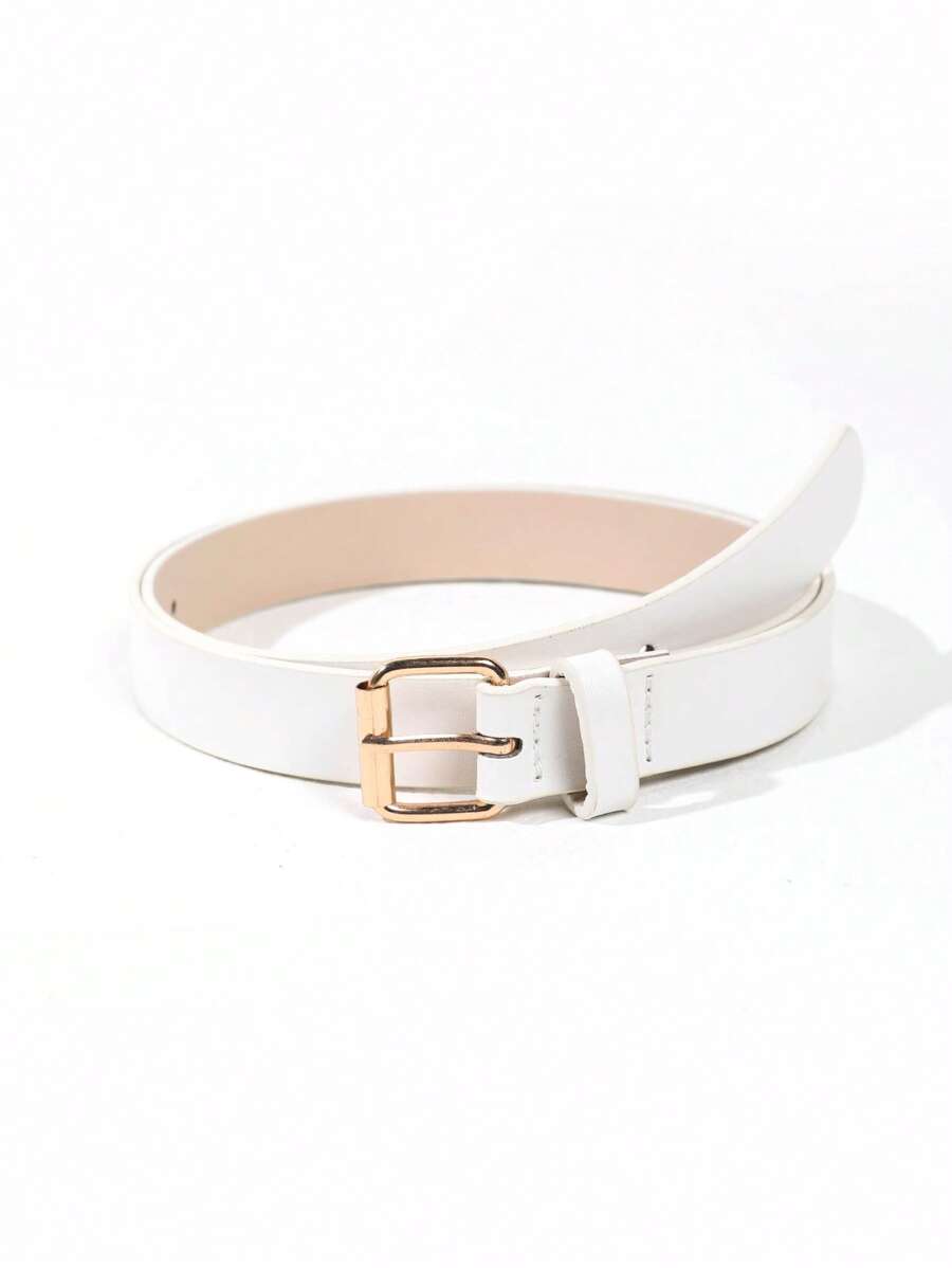 1入組女士方形扣休閒皮帶適用於日常