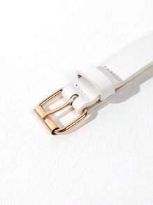 1入組女士方形扣休閒皮帶適用於日常