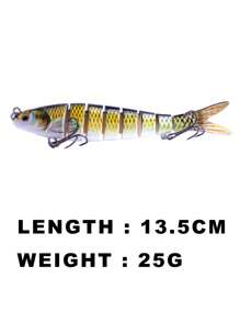 1 pieza 14CM 25g duro cuerpo Bajo pesca articulado - Multicolor - Ver 6