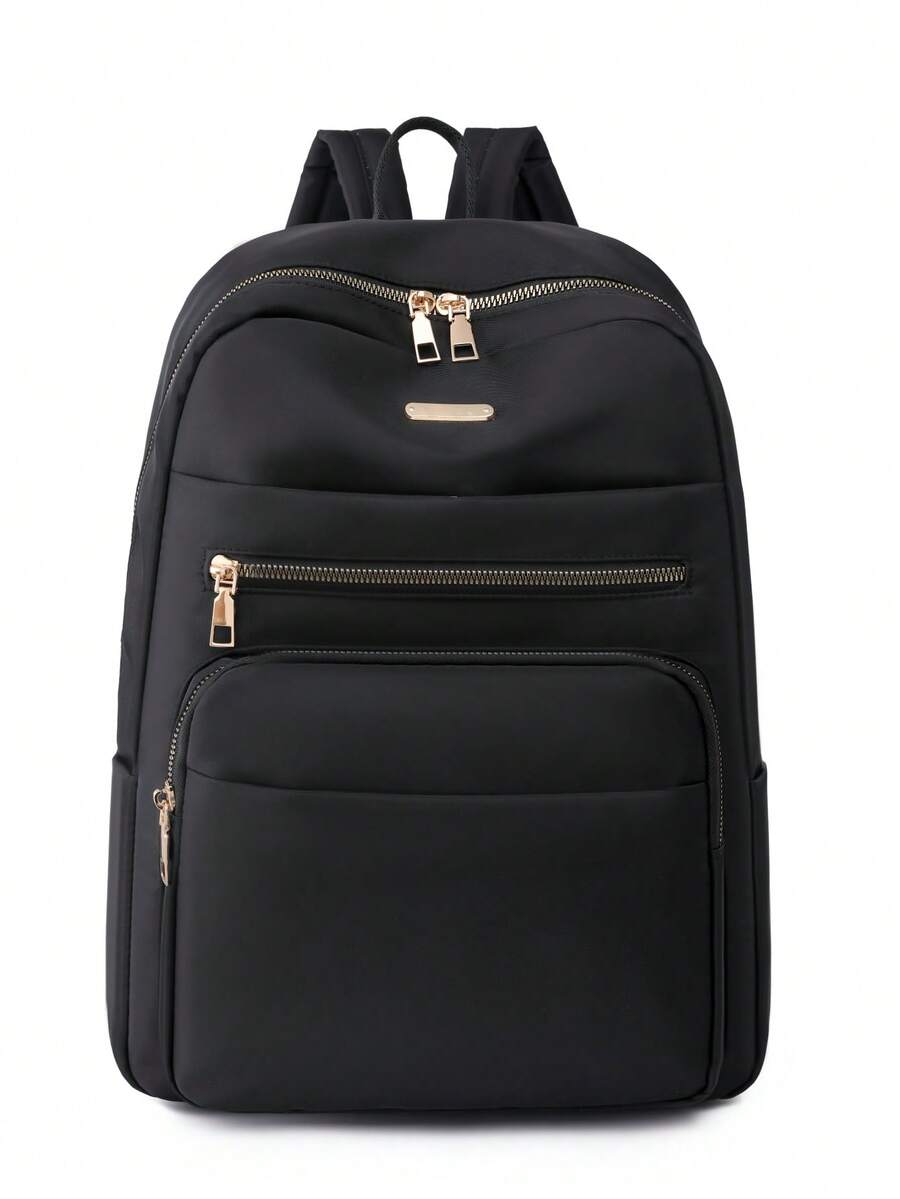 中等的時尚後背包金屬裝飾 - 黑色 - 查看 1