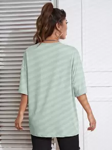 INAWLY Floral Print Drop Shoulder Tee Graphic Tees Women Tops
