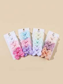 24pcs Baby Bow Decor Hair Clip - Multicolor - View 1