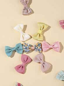 12pcs Baby Bow Decor Flower Pattern Hair Clip For Hair Decoration - Multicolor - View 3