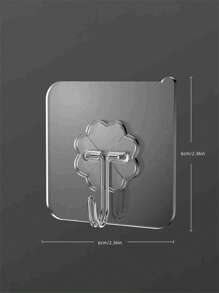 15入組/套塑膠簡約風免打孔牆面掛鉤 - 無色 - 查看 2
