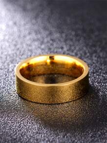 1件6mm不鏽鋼亮面男女戒指1.6-2.3cm - 金色 - 查看 7