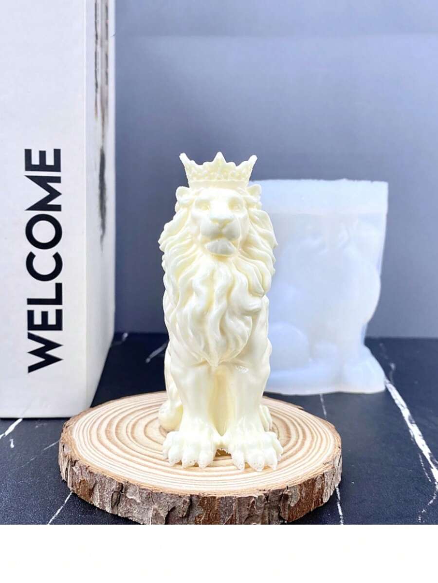 1入組矽膠創意獅子設計DIY矽膠模具 - 白色 - 查看 1
