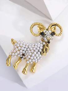 1 Thời Trang Hợp Kim Kẽm Kim Cương Giả & Ngọc Trai Giả Trang Trí Dê Thiết Kế Thổ Cẩm Nữ Cho Đảng - Vàng - Xem 4