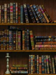 1pc Vintage Book Shelf Print Wall Paper, Creative PVC Waterproof Wall Decorative Sticker For Household - Multicolor - View 6