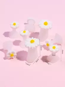 8件套花朵造型硅胶脚趾分离器，适用于女性和女孩，美甲用品，美甲工具，美甲艺术工具，返校季，美甲，美甲工具，适用于按压式美甲 - 彩色 - 查看 3