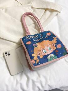 Túi Vuông Nhỏ Họa Tiết Hoạt Hình - Hồng - Xem 7