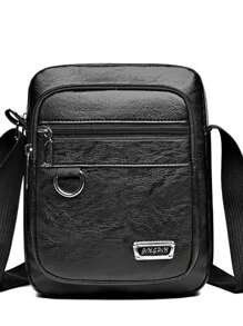 补丁细节功能性背包 适合学校 万圣节 圣诞节 冬季 圣诞礼物 男士包 旅行包 书包 节日 单肩包 - 黑色 - 查看 3