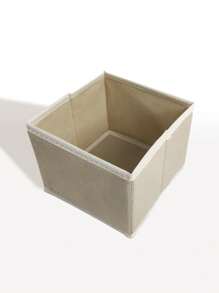 1 Vải Không Dệt Giỏ Đựng Đồ, Đơn Giản Tương Phản Ràng Buộc Thu Gọn Lưu Trữ Cube Cho Gia Đình - Màu be - Xem 1