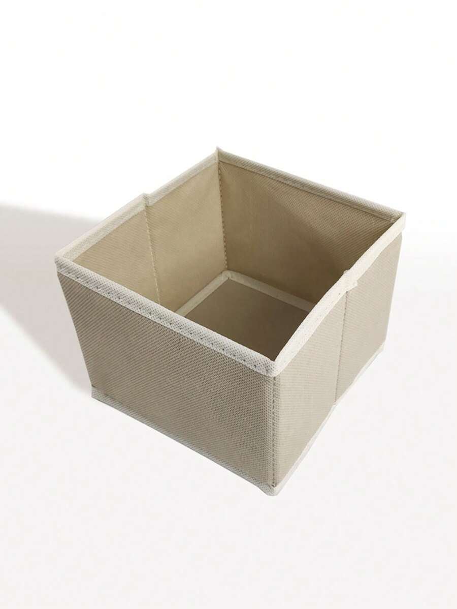 1 Vải Không Dệt Giỏ Đựng Đồ, Đơn Giản Tương Phản Ràng Buộc Thu Gọn Lưu Trữ Cube Cho Gia Đình - Màu be - Xem 1