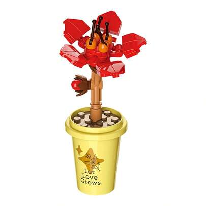 1套花卉設計成人積木玩具