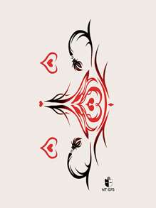 Fake Tattoo, 1sheet Paper Heart Pattern Temporary Tattoo For Daily Decoration - Multicolor - View 6