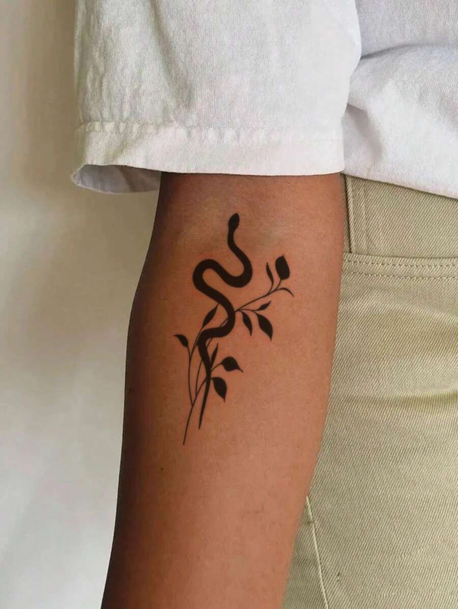 Tatuaje falso, 1 hoja tatuaje temporal patrón de serpiente de papel para decoración diaria - Multicolor - Ver 1