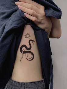 Tatuaje falso, 1 hoja tatuaje temporal patrón de serpiente de papel para decoración diaria - Multicolor - Ver 4