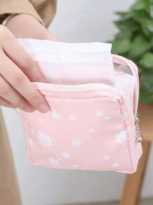 1PC Women's Portable Sanitary Napkin Storage Bag Travel Zipper Cosmetic Headphones Cosmetic Bag Coin Wallet Makeup Organizer Makeup Storage Bag Mini Pouch Travel Small Makeup Case Accessories Make Up Holder Brush Bag Make Up Container Cosmetic Bag Travel Essentials Ladies Accessories Travelling Stuff - Pink - View 1