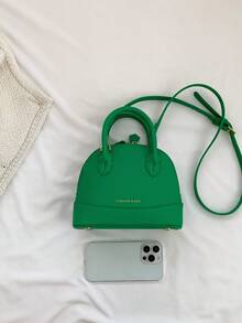 Túi vòm mini Litchi Tay cầm đôi nổi cho hàng ngày - màu xanh lá - Xem 6