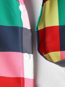 Boys Plaid Print Shirt Without Tee - Multicolor - View 3