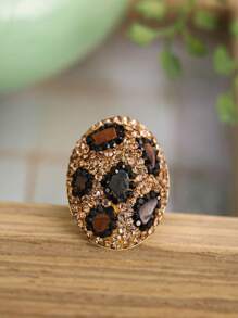 1pc Fashion Cubic Zirconia Decor Leopard Pattern Ring For Women For Daily Decoration - Multicolor - View 2