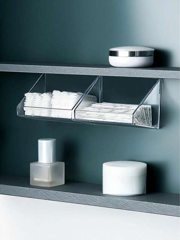 1pc Clear Wall Mounted Bathroom Storage Rack SHEIN USA