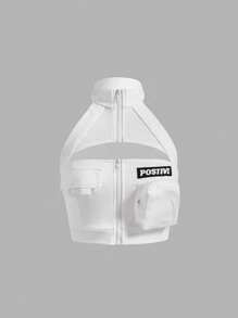 SHEIN ICON Áo hai dây Gorpcore Thư được vá Cắt ra phía trước - trắng - Xem 1