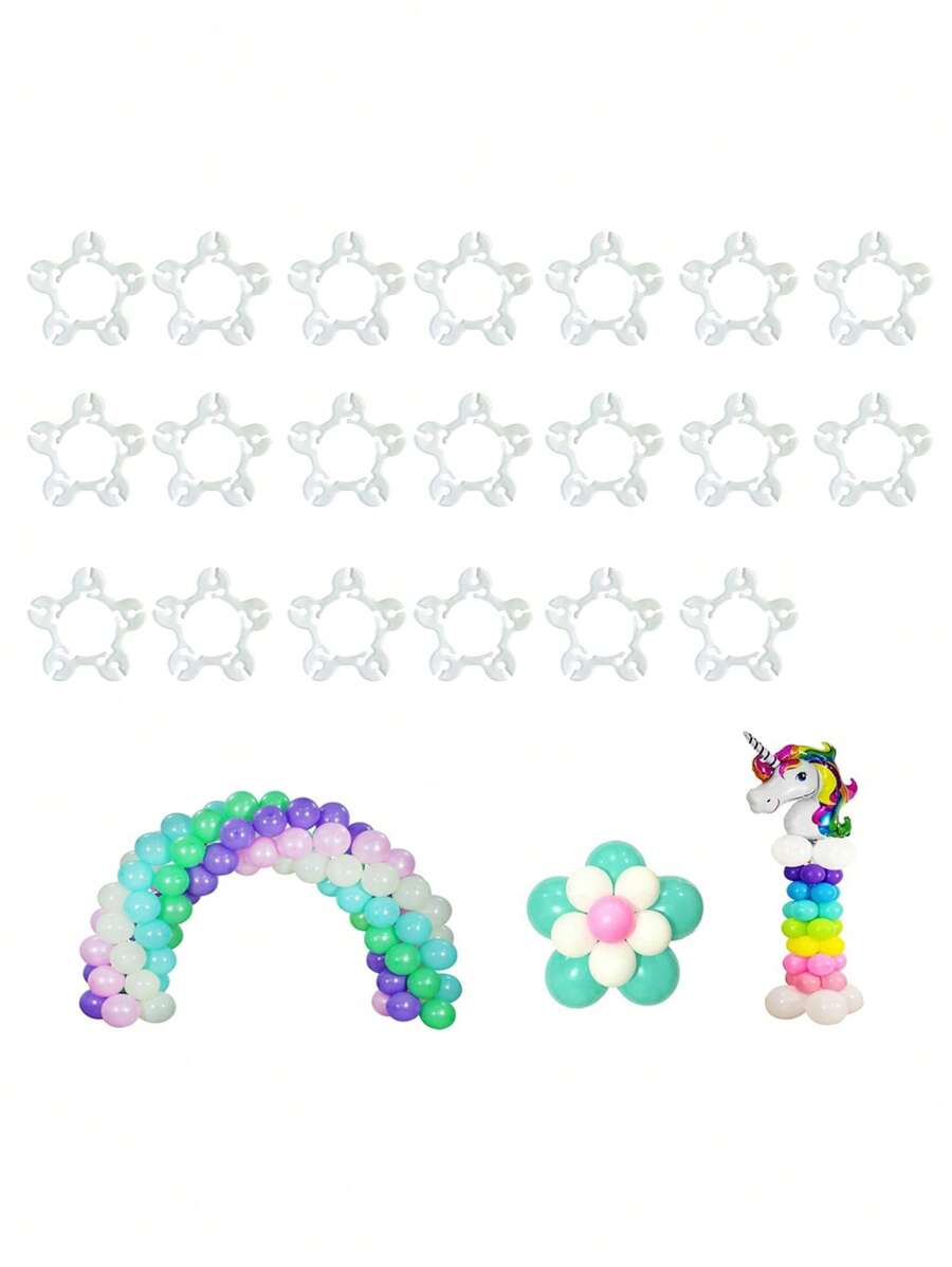 20入組塑料氣球領帶夾派對用極簡主義透明氣球密封夾