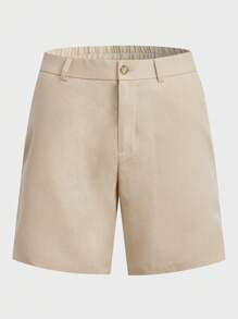 GENTILAND Men Button Front Waistcoat & Shorts - Khaki - View 7
