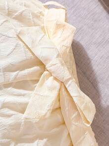 SHEIN 女孩泡泡袖前紐扣襯衫和短褲 - 杏色 - 查看 5