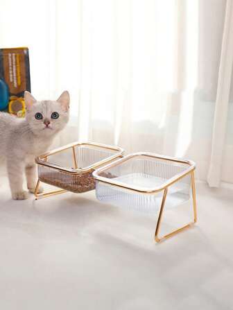 1pc Clear Pet Bowl For Dog And Cat For Food Feeding